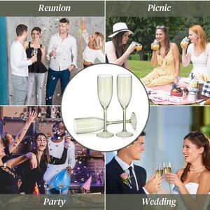 10 Pcs Sage Green Champagne Flutes Plastic Vintage Set Of 10 Mimosa Bar Glasses